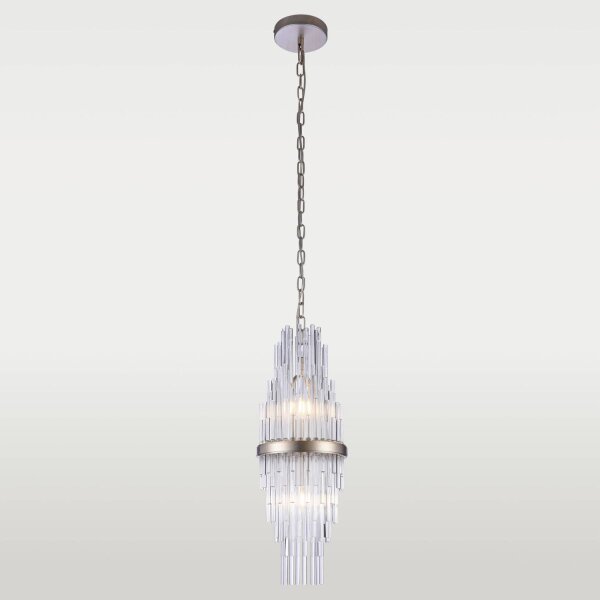 Hängelampe Glas Metall Ø 20 cm H: max. 133 cm 2x E14