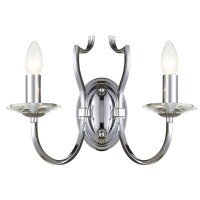 Wandlampe Metall Chrom 34 cm breit 2-flammig E14