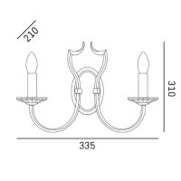 Wandlampe Metall Stoff B: 34 cm Chrom Weiß E14...