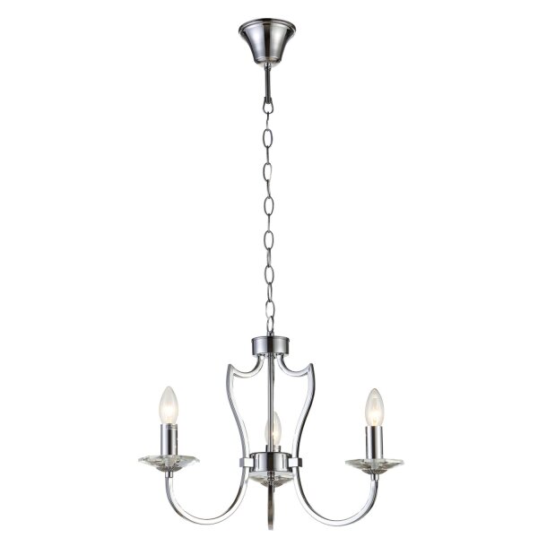 Kronleuchter Metall B: 51 cm E14 3-flammig in Chrom