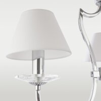 Kronleuchter mit Schirm B: 51 cm Chrom Weiß Stoff...
