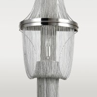 XXL Wandlampe Metall Ketten 148 cm hoch in Nickel 4x E14