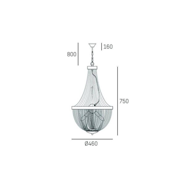 Kronleuchter Schwarz Ø 46 cm 4x E14 Metall Ketten VARGUN