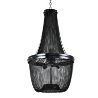 Kronleuchter Schwarz Ø 46 cm 4x E14 Metall Ketten...