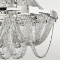 Kronleuchter Metall Ketten D: 75 cm H: max. 195 cm in Nickel