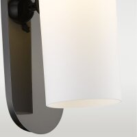 Wandlampe Metall Glas H: 26 cm klein Schwarz Weiß E27
