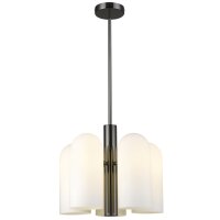 Hängelampe Metall Glas 42 cm breit Schwarz...