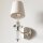 Wandlampe Metall Glas Stoff H: 38 cm Nickel Weiß E14
