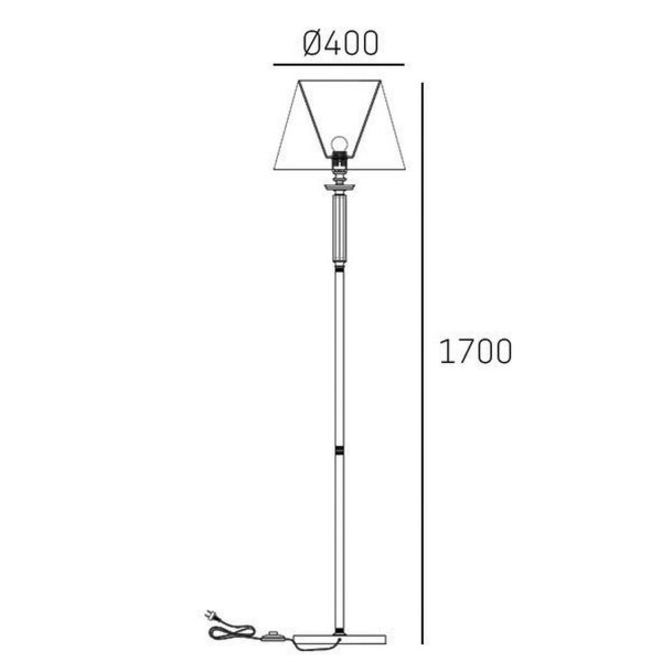 Stehleuchte Metall Stoff 170 cm hoch Nickel Weiß E27 Modern