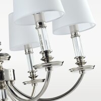 Kronleuchter mit Schirm B: 70 cm Nickel Weiß E14...