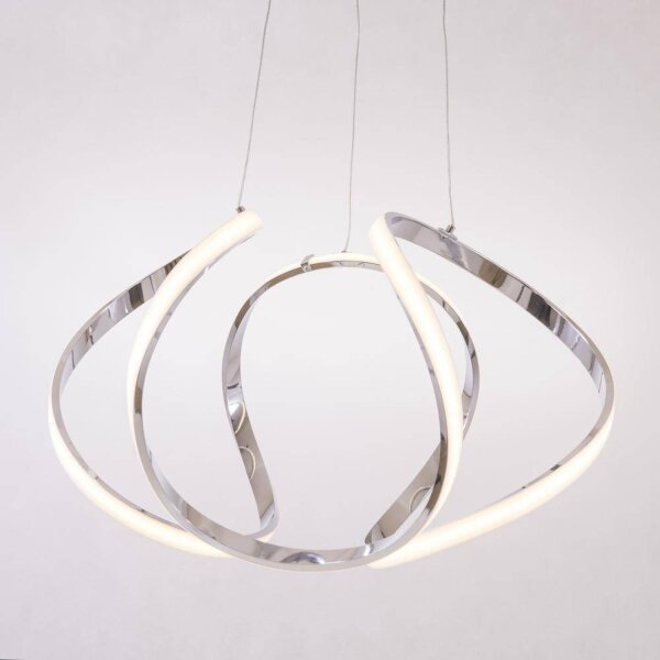 LED Hängelampe Metall B: 52 cm Chrom 3000 K 2835 lm