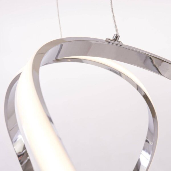 LED Hängelampe Metall B: 52 cm Chrom 3000 K 2835 lm