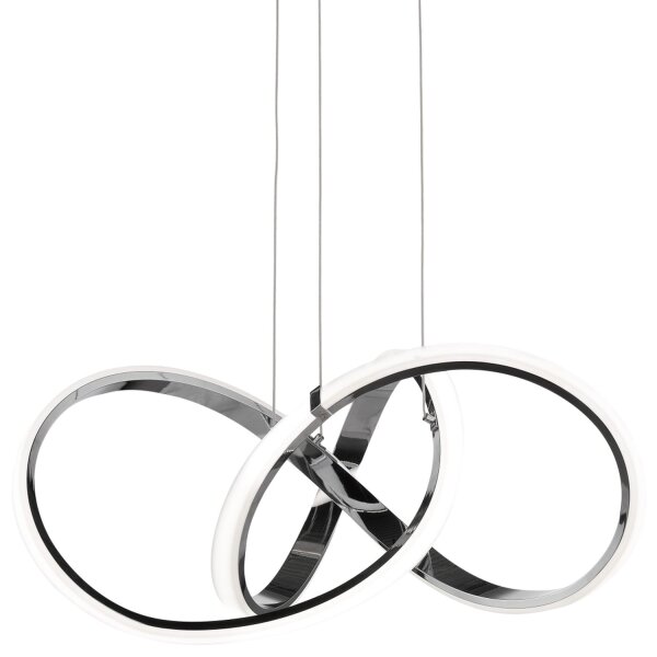LED Hängelampe Metall B: 55 cm Chrom 3000 K Modern