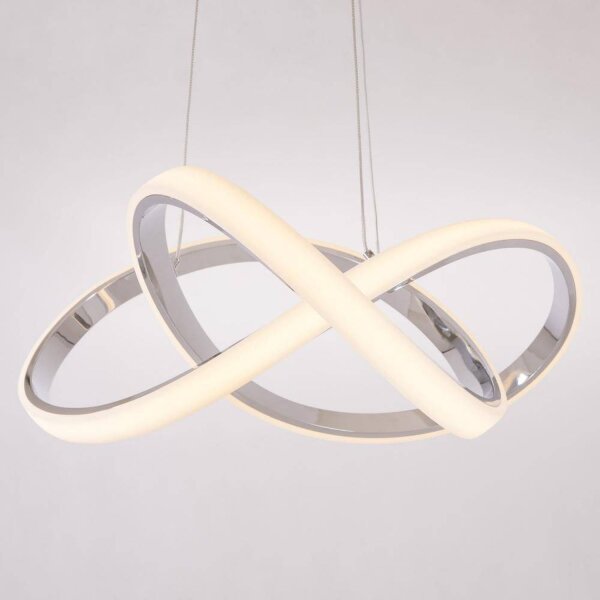 LED Hängelampe Metall B: 55 cm Chrom 3000 K Modern