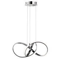 LED Hängelampe Metall B: 55 cm Chrom 3000 K Modern