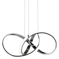 LED Hängelampe Metall B: 55 cm Chrom 3000 K Modern