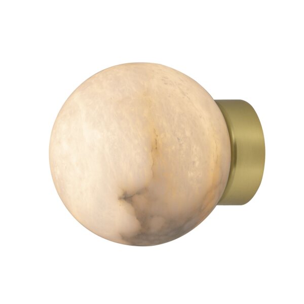 Wandleuchte Kugelschirm Alabaster Metall Ø 10 cm klein G9
