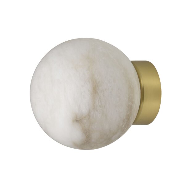 Wandleuchte Kugelschirm Alabaster Metall Ø 10 cm klein G9