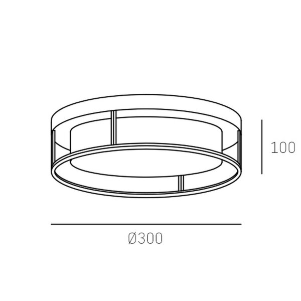 Deckenleuchte rund Ø 30 cm Glas Metall in Gold Weiß 2x E27