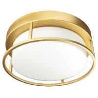 Deckenleuchte rund Ø 30 cm Glas Metall in Gold...
