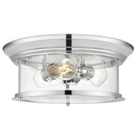 Deckenlampe rund D: 39,5 cm Chrom 3x E27 Metall Glas