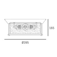 Deckenlampe rund D: 39,5 cm Chrom 3x E27 Metall Glas