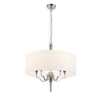 Hängelampe Metall Stoff rund Ø 60 cm Nickel...