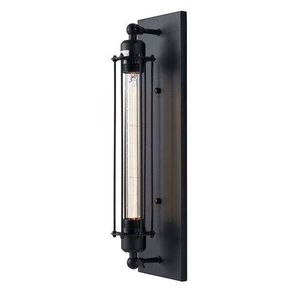Wandleuchte innen Schwarz 48 cm hoch E27 Metall OLLINE