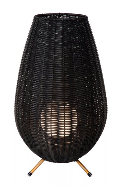 LED Akku Tischlampe dimmbar Schwarz IP44 50 cm 3000 K