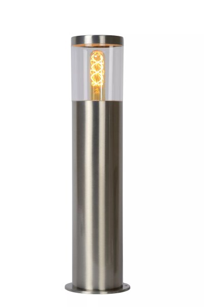 Wegeleuchte Außen Stahl in Chrom IP44 E27 49 cm Garten