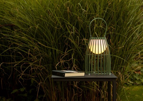 LED Akku Tischlampe dimmbar Grün IP44 40 cm Terrasse