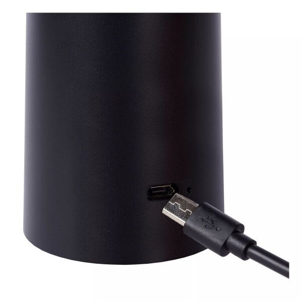 LED Akku Tischlampe Schwarz 21,3 cm IP44 5h dimmbar