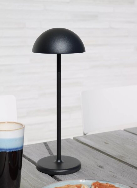 LED Akku Tischlampe Schwarz 32 cm 3000 K IP54 dimmbar