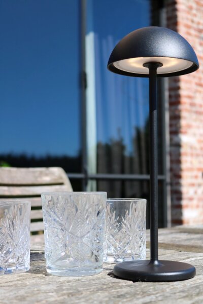 LED Akku Tischlampe Schwarz 32 cm 3000 K IP54 dimmbar