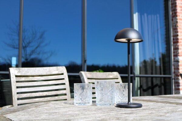 LED Akku Tischlampe Schwarz 32 cm 3000 K IP54 dimmbar