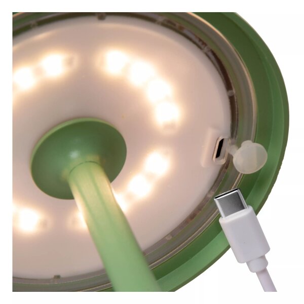 LED Akku Tischlampe Grün 32 cm 3000 K IP54 7h dimmbar