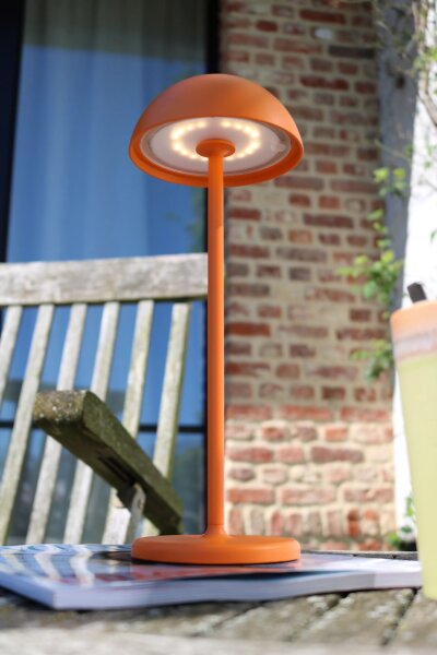 LED Akku Tischlampe Orange 32 cm 3000 K IP54 7h dimmbar