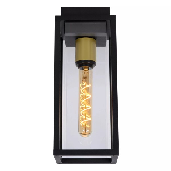 Deckenlampe Außen Glas Metall Schwarz E27 IP54 Terrasse