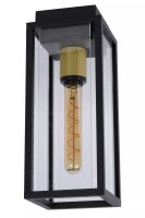 Deckenlampe Außen Glas Metall Schwarz E27 IP54...