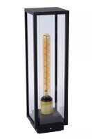 Pollerleuchte Außen Glas Metall Schwarz E27 IP54 50 cm
