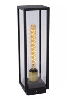 Pollerleuchte Außen Glas Metall Schwarz E27 IP54 50 cm