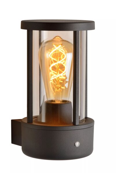 Wandlampe mit Sensor Aluminium Glas Anthrazit IP44 E27