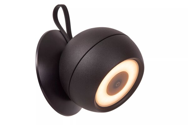 LED Akku Wandspot flexibel Schwarz H:11 cm IP54 3000 K