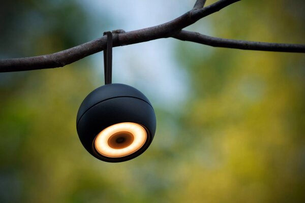 LED Akku Wandspot flexibel Schwarz H:11 cm IP54 3000 K