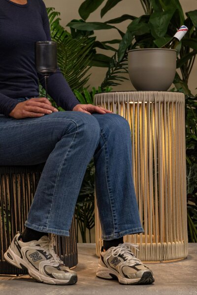 LED Akku Stehleuchte 3000 K IP44 36,5 cm Hocker Tisch