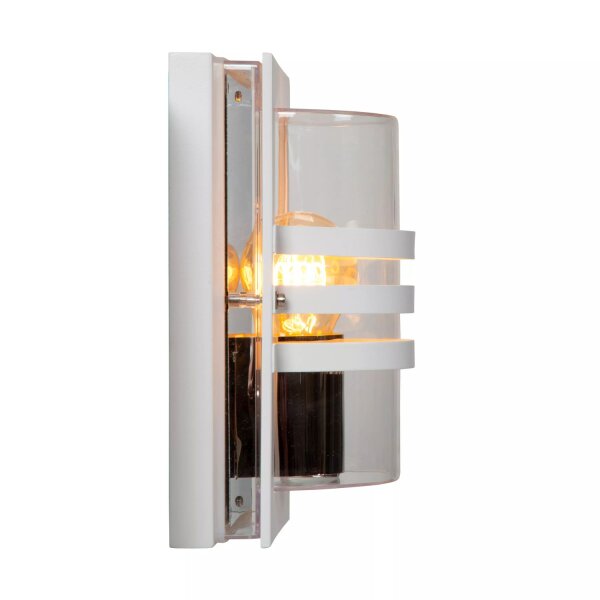 Wandlampe außen Weiß IP44 E27 B:15 cm Haustür Garten