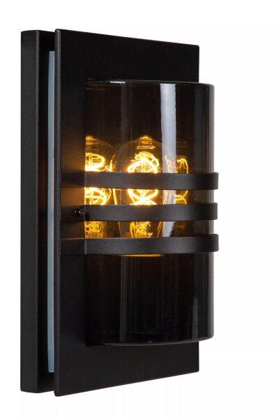 Wandlampe außen Schwarz IP44 E27 H:33 cm Haustür Garten