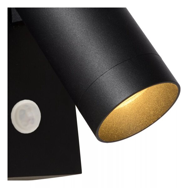 Wandspot Bewegungsmelder flexibel Schwarz GU10 H:15 cm