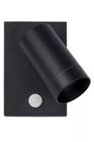 Wandspot Bewegungsmelder flexibel Schwarz GU10 H:15 cm