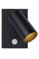 Wandspot Bewegungsmelder flexibel Schwarz GU10 H:15 cm